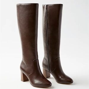 Ann Taylor LOFT Womens Heeled Tall Boots Chocolate Brown Knee Length sz 7.5 NEW